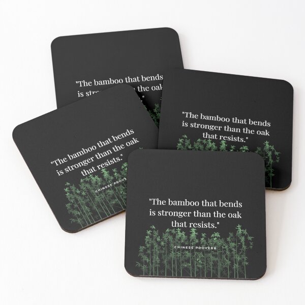 Item preview, "The bamboo that bends is stronger than the oak that resists." - Chinese Proverb Inspirational Quote designed and sold by Bananobanini.