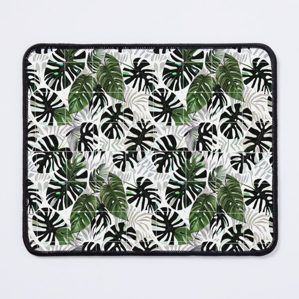 Item preview, Monstera Print in Black and White designed and sold by AroidIsland.