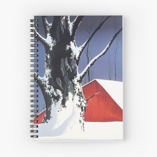 Item preview, Eyvind Earle - Red Barn and Tree Snow designed and sold by thompart.
