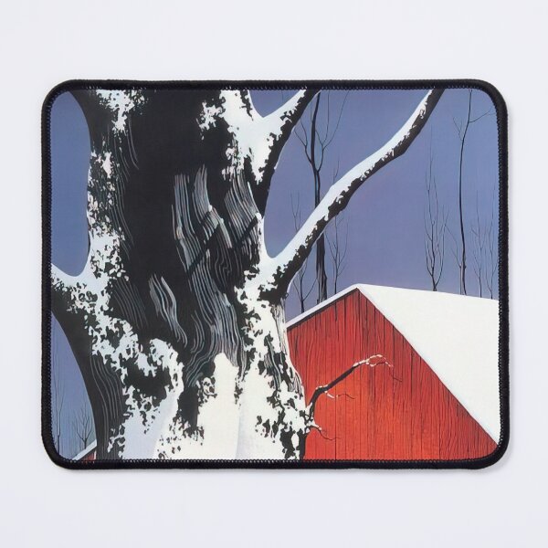 Item preview, Eyvind Earle - Red Barn and Tree Snow designed and sold by thompart.