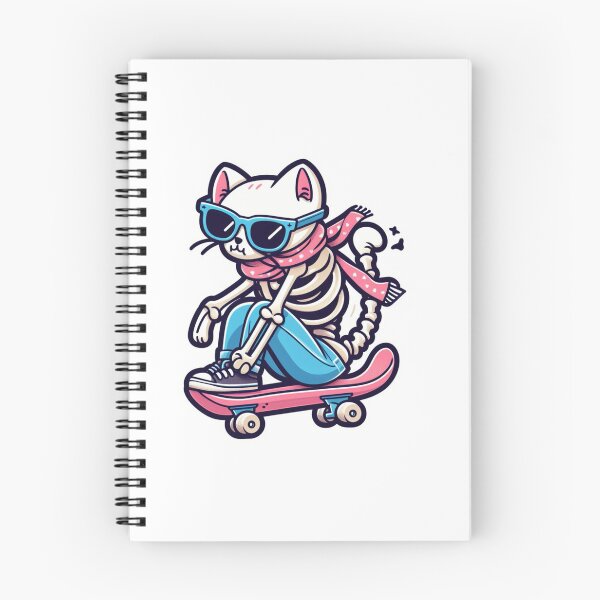 Item preview, Preppy skeleton cat skateboarding  designed and sold by Jam3x.
