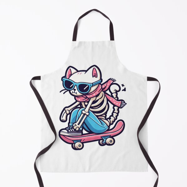 Item preview, Preppy skeleton cat skateboarding designed and sold by Jam3x.