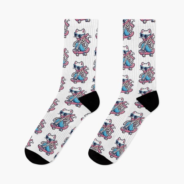 Item preview, Preppy skeleton cat skateboarding  designed and sold by Jam3x.