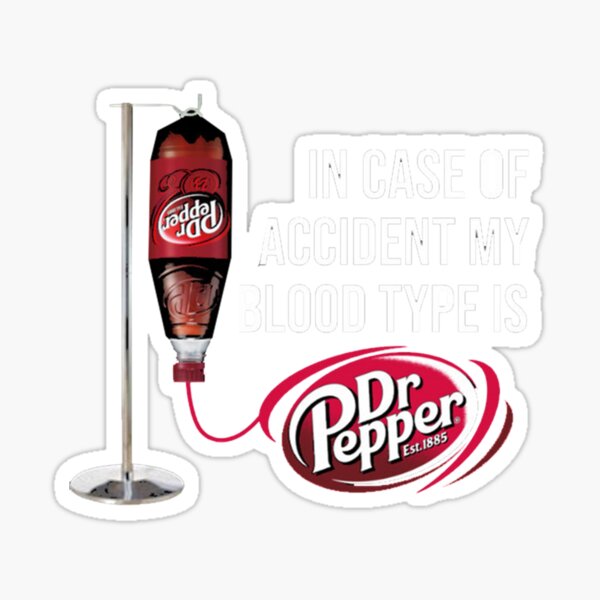 Vista previa del artículo con la obra «En caso de accidente, mi tipo de sangre es Dr Pepper.», diseñado y vendido por LisaBarrios56.
