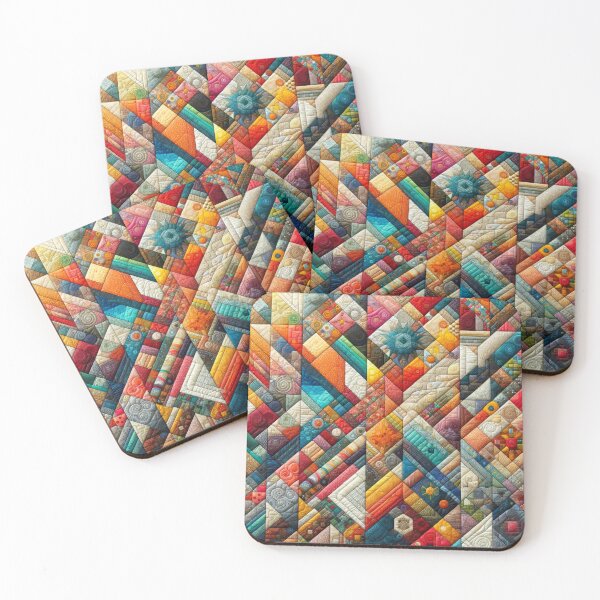 Item preview, Vibrant Patchwork Canvas - Cozy Artisan Quilt designed and sold by SrijanaByAnu.