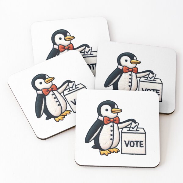 Item preview, Dapper Penguin Voter Illustration Patch designed and sold by #Adulting Central.