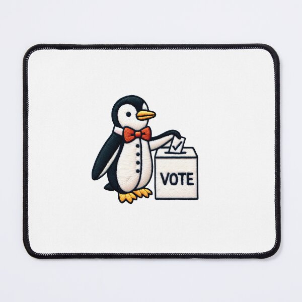 Item preview, Dapper Penguin Voter Illustration Patch designed and sold by #Adulting Central.