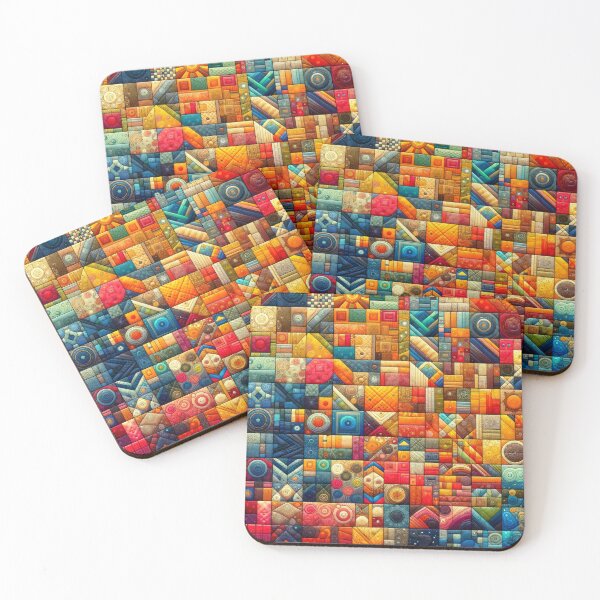 Item preview, Colorful Fabric Mosaic - Quilt Design designed and sold by SrijanaByAnu.