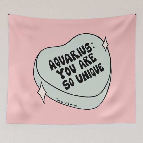 Item preview, Aquarius Conversation Heart designed and sold by doodlebymeg.