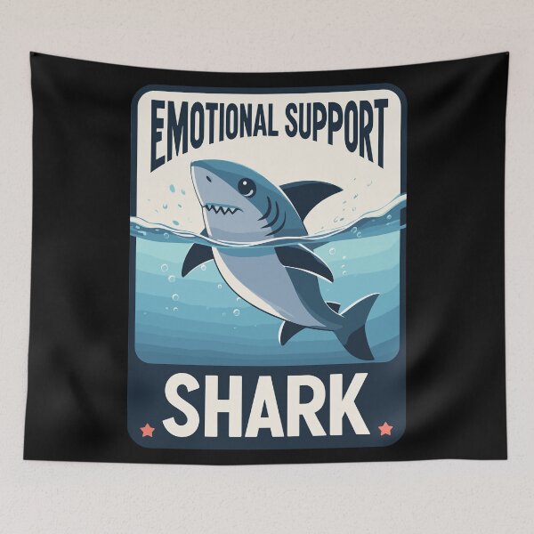 Item preview, Emotional Support Shark designed and sold by TomFrontierArt.