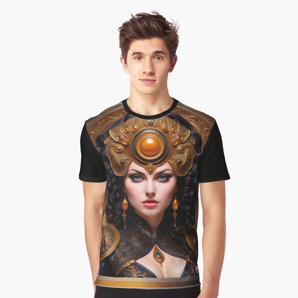 The Eyes Of Delenora AI Concept Art by Xzendor7 - Captivating Portrait Art Print 5 The Eyes Of Delenora Beautiful AI Concept Art Portrait by Xzendor7 Decorative Graphic T-shirt Art Print
