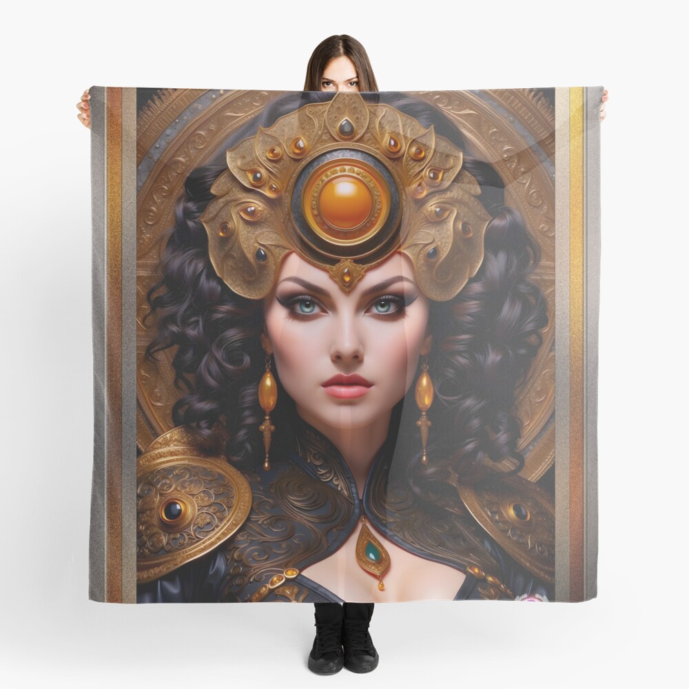 The Eyes Of Delenora AI Concept Art by Xzendor7 - Captivating Portrait Art Print 7 The Eyes Of Delenora Beautiful AI Concept Art Portrait by Xzendor7 Decorative Ladies Scarf Art Print