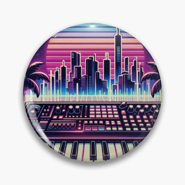 Item preview, Synthesizer City Sticker designed and sold by Pixelfunk.