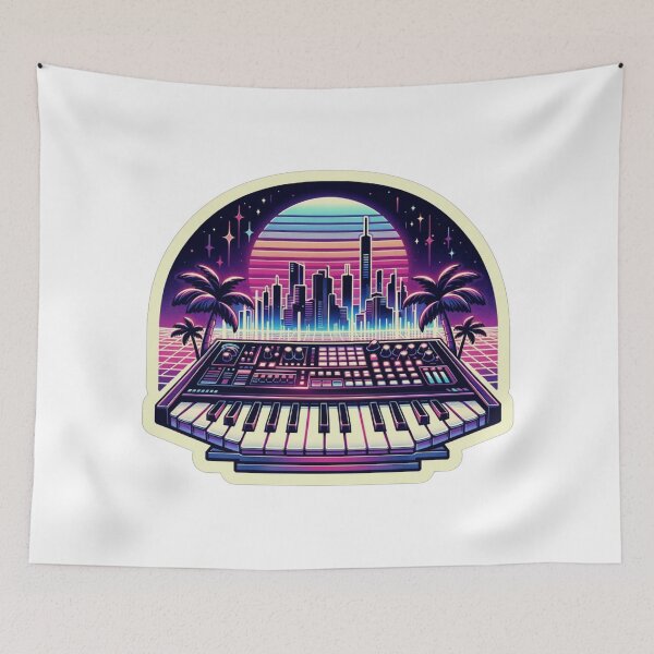 Item preview, Synthesizer City Sticker designed and sold by Pixelfunk.