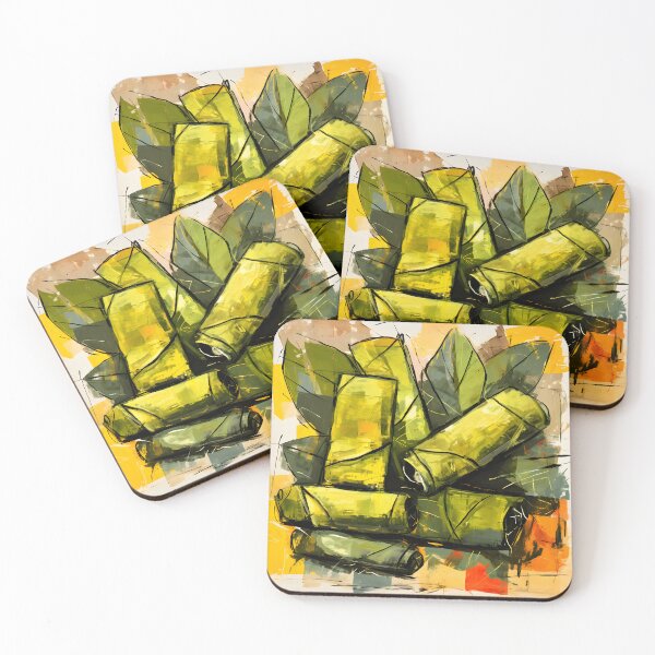 Item preview, Gourmet Heritage- Stuffed Vines Unveiled in Cubism and Pop Art with Grape Essence designed and sold by OlfactoART Studio.