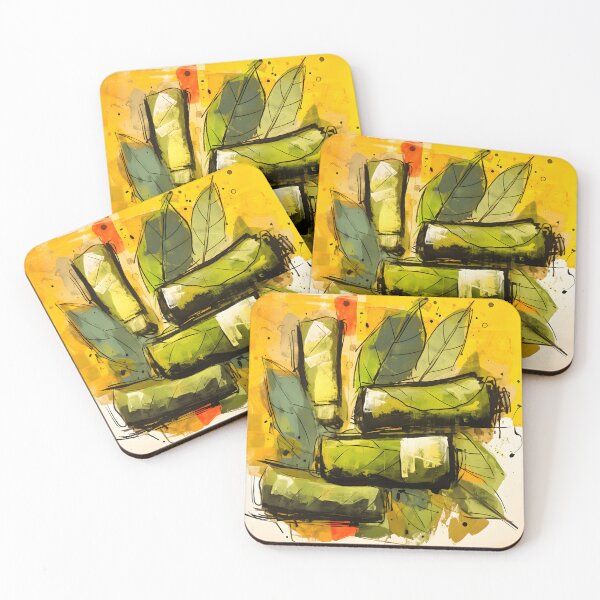 Item preview, Grapes of Flavor- Stuffed Vines in Abstract Culinary Pop Art Cubism Harmony designed and sold by OlfactoART Studio.