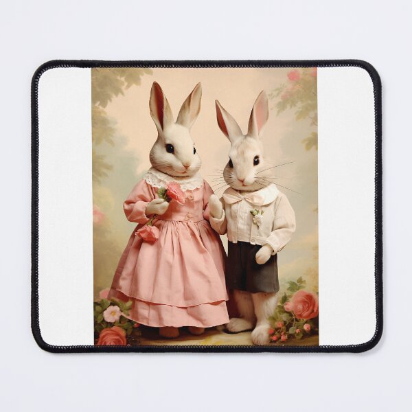 Item preview, Vintage Flair Sweethearts - Enchanting Retro Rabbit Couple Valentine's Day Classic Design designed and sold by Silver Medal.