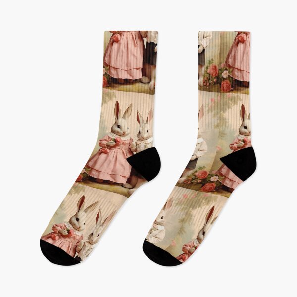 Item preview, Vintage Flair Sweethearts - Enchanting Retro Rabbit Couple Valentine's Day Classic Design designed and sold by Silver Medal.