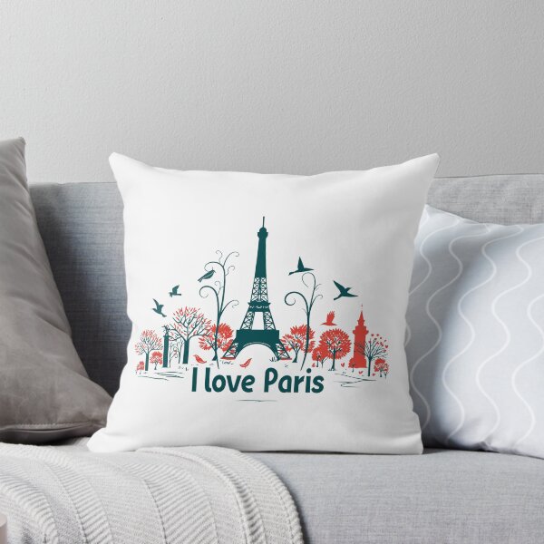 Item preview, I love Paris: eiffel tower silhouette with trees and birds designed and sold by MK3DESIGN.