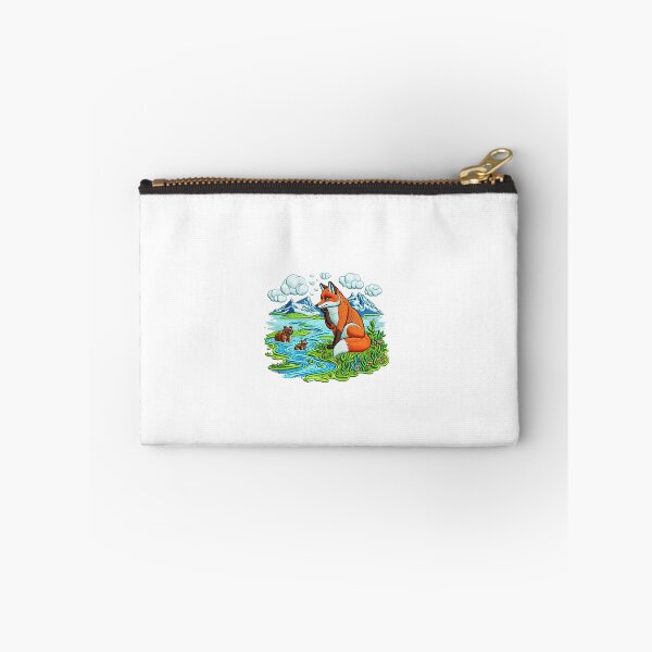 Item preview, Contemplative Fox & Cub Nature Embroidery Patch designed and sold by #Adulting Central.