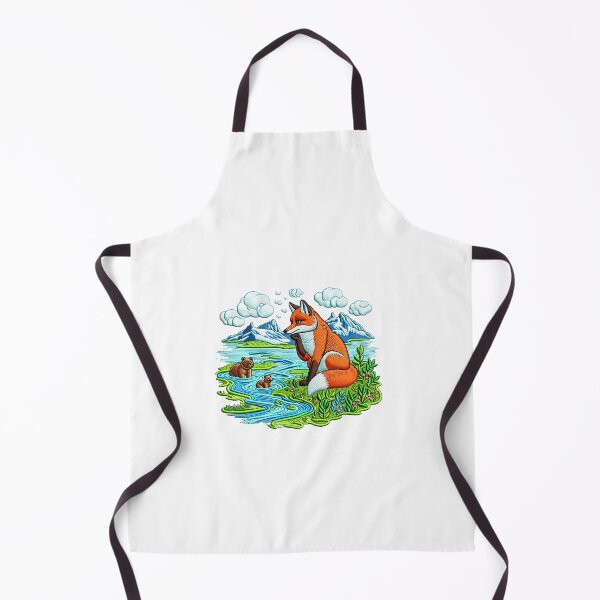 Item preview, Contemplative Fox & Cub Nature Embroidery Patch designed and sold by #Adulting Central.