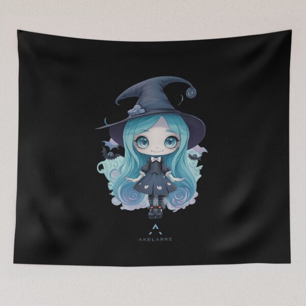 Item preview,  Cute little vampire witch with bats, Akelarre designed and sold by AkelarreDesigns.