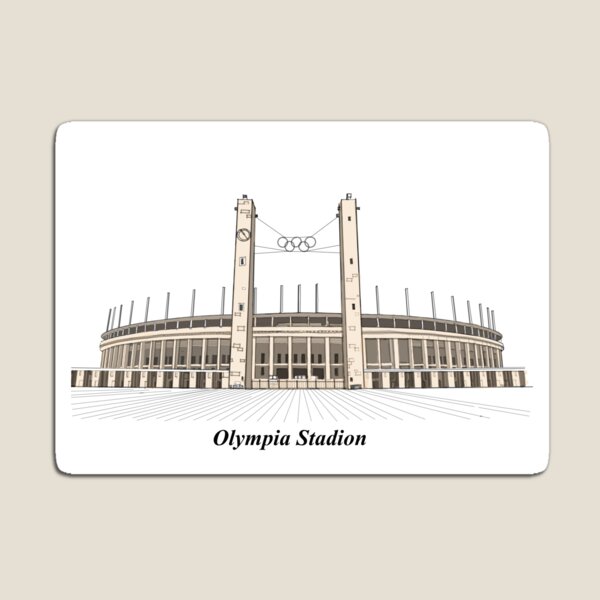 Item preview, Zeichnung/Skizze des Olympiastadions Berlin Deutschland designed and sold by GaalArt.