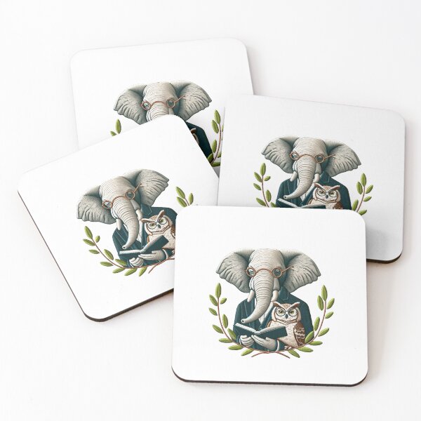 Item preview, Scholarly Elephant & Owl Study Partners Patch designed and sold by #Adulting Central.