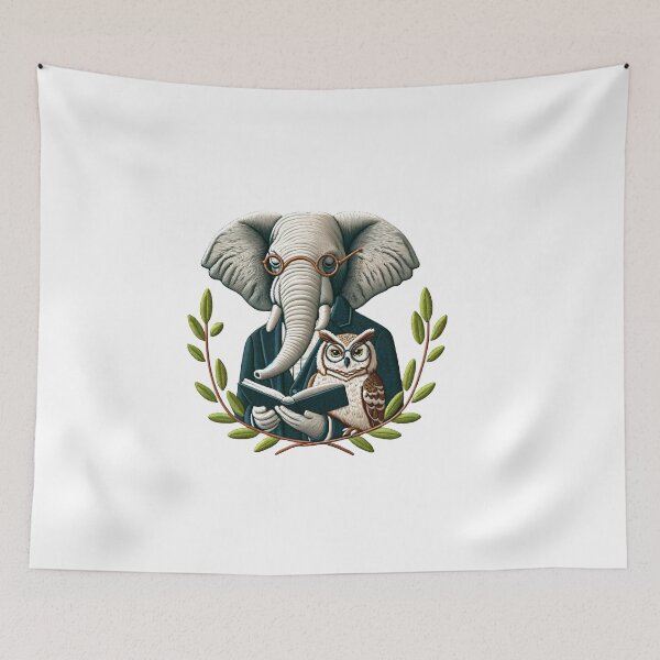 Item preview, Scholarly Elephant & Owl Study Partners Patch designed and sold by #Adulting Central.