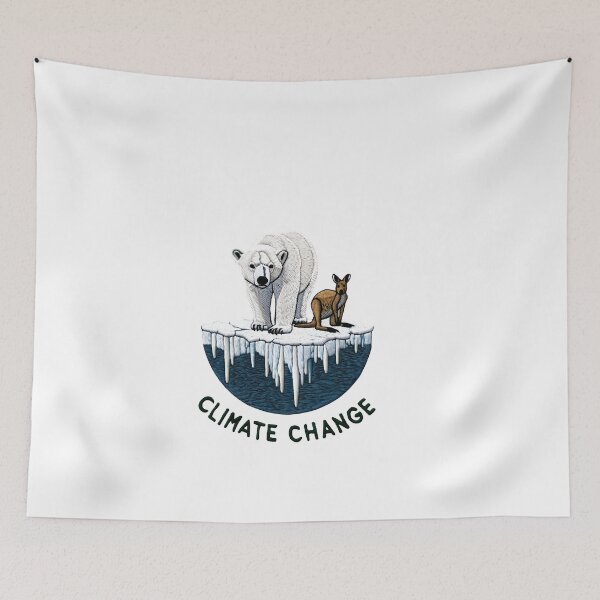 Item preview, Climate Awareness Polar Bear & Fox Embroidery Patch designed and sold by #Adulting Central.