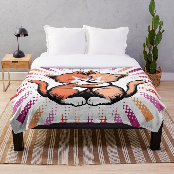 Item preview, Cute Kittens Hugging on Lesbian Pride Flag Pop Art Design designed and sold by PrideFlagMerch.