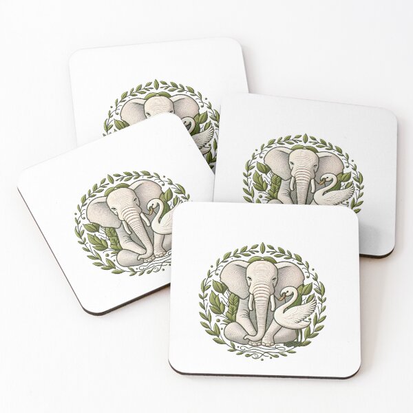 Item preview, Harmonious Elephant & Swan Nature Embroidery Patch designed and sold by #Adulting Central.