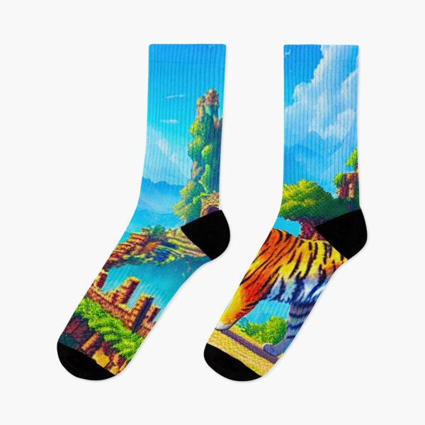 Item preview, Majestic Tiger in Pixelated Ruins designed and sold by Nathan Z..