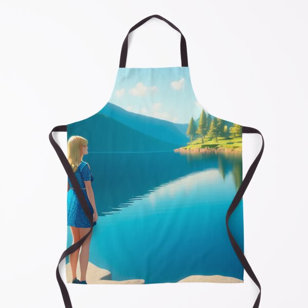 Item preview, Stunning blonde girl admiring the serene lake designed and sold by Nathan Z..