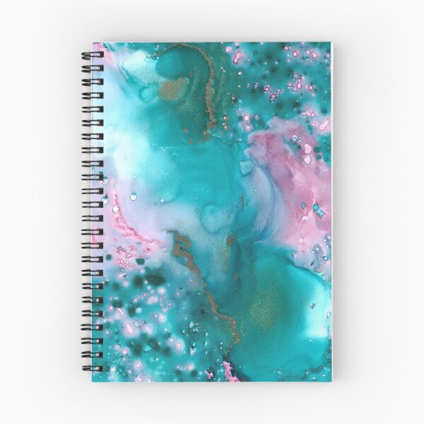Item preview, Pink and Teal Abstract Ink Painting designed and sold by Stella-Bell.
