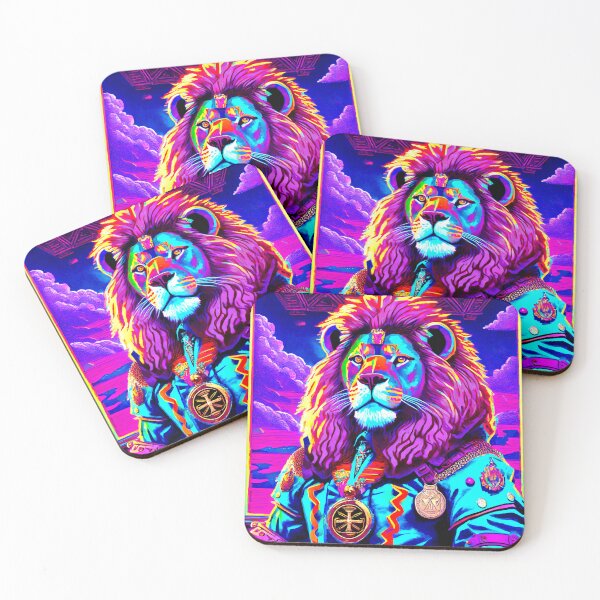 Item preview, psychedelic neon lion 2 designed and sold by J-Brezy.