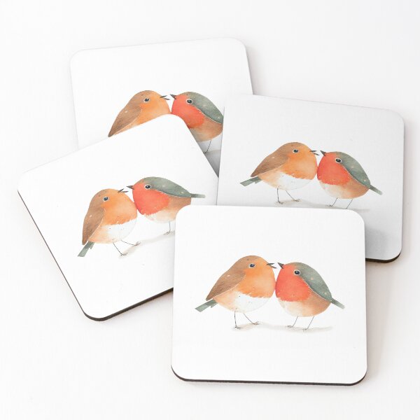 Item preview, Loving Robin Birds, Paar Rotkehlchen designed and sold by PandaKunst.