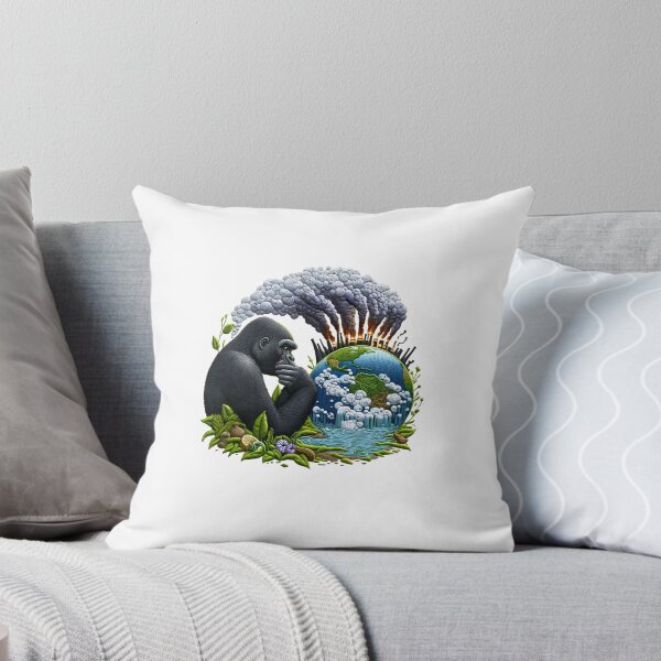 Item preview, Thoughtful Gorilla Environmental Crisis Patch designed and sold by #Adulting Central.