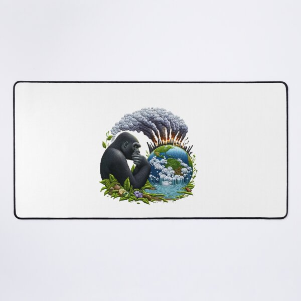 Item preview, Thoughtful Gorilla Environmental Crisis Patch designed and sold by #Adulting Central.