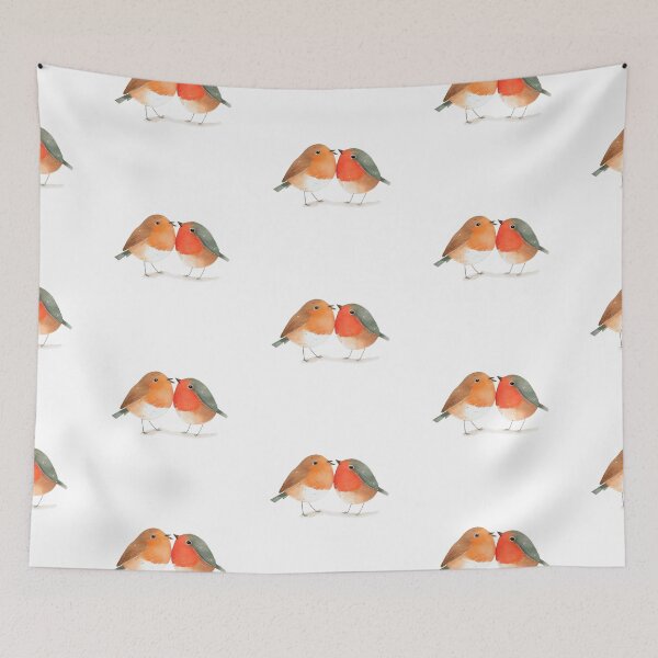Item preview, Loving Robin Birds, Paar Rotkehlchen designed and sold by PandaKunst.