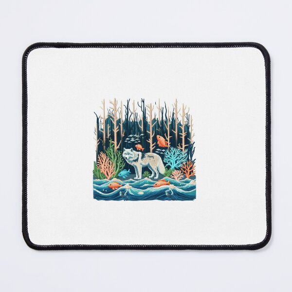 Item preview, Arctic Wolf & Coral Reef Ecosystem Embroidery Patch designed and sold by #Adulting Central.