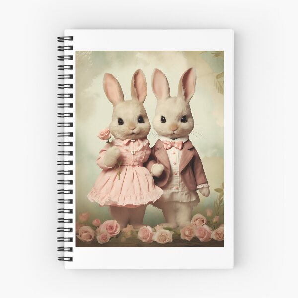 Item preview, Everlasting Embrace - Whimsical Vintage Rabbit Couple in a Classic Valentine's Illustration designed and sold by Silver Medal.