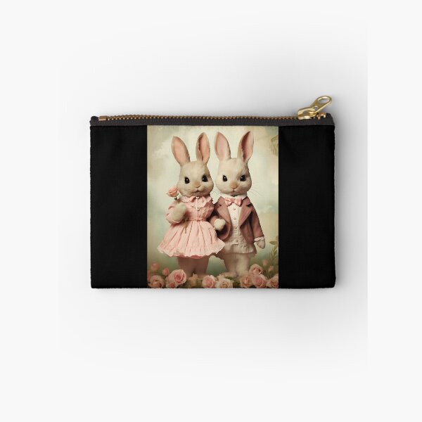 Item preview, Everlasting Embrace - Whimsical Vintage Rabbit Couple in a Classic Valentine's Illustration designed and sold by Silver Medal.