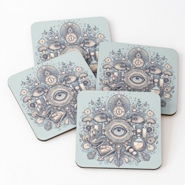 Item preview, Mystical Mushrooms keys all seeing eye magical Fungi designed and sold by CoffeeIsATrip.