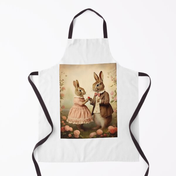 Item preview, Bygone Affection – Retro Rabbits in a Vintage Valentine's Day Embrace designed and sold by Silver Medal.