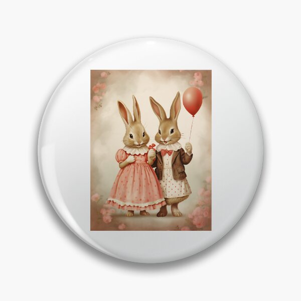 Item preview, Classic Courtship – Time-Honored Bunny Love in a Retro Valentine's Vignette designed and sold by Silver Medal.