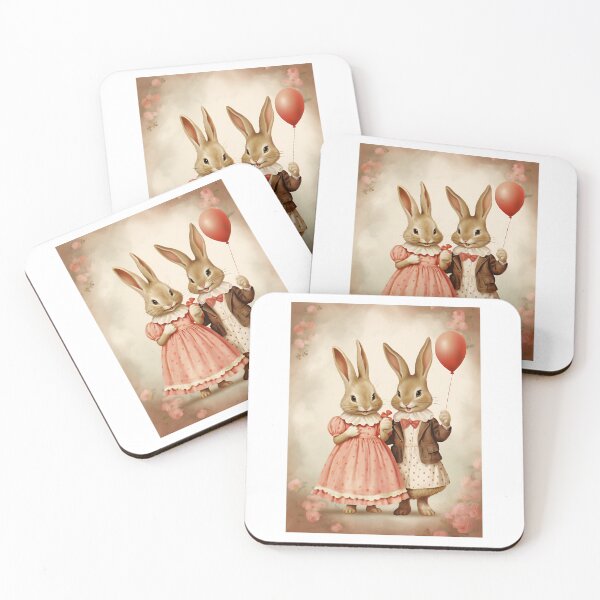 Item preview, Classic Courtship – Time-Honored Bunny Love in a Retro Valentine's Vignette designed and sold by Silver Medal.