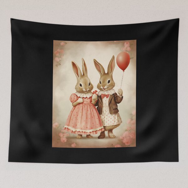 Item preview, Classic Courtship – Time-Honored Bunny Love in a Retro Valentine's Vignette designed and sold by Silver Medal.