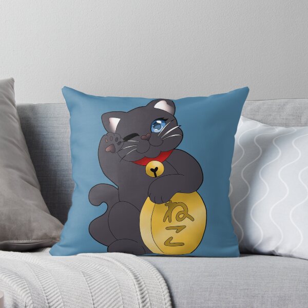 Item preview, Black Maneki Neko Blue Eyes Red Collar designed and sold by Xyluxus.