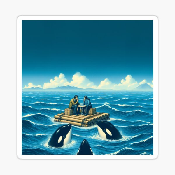 Item preview, Brainstorming Session with Orcas designed and sold by greta-karsten.